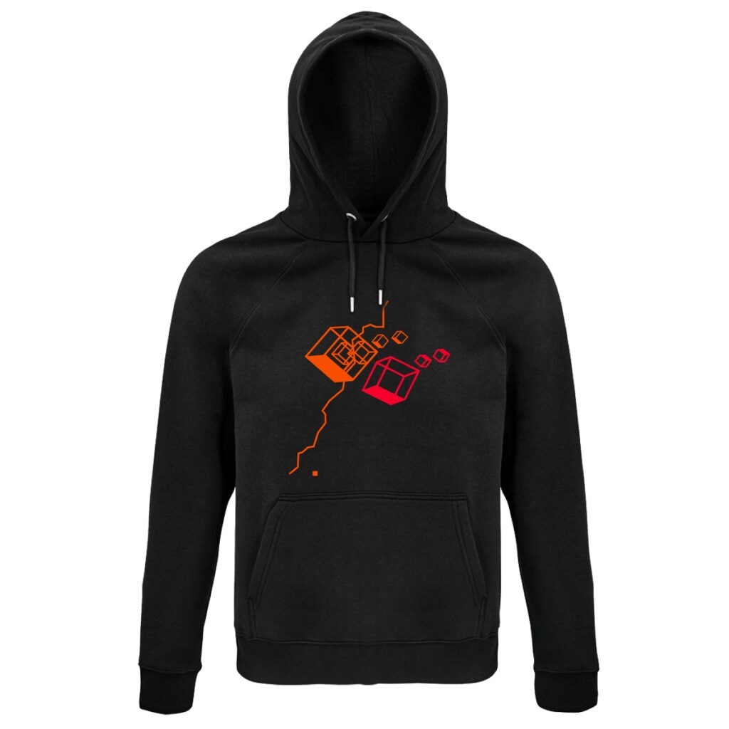 Das Motiv Fly von Katja auf schwarzem Hoodie